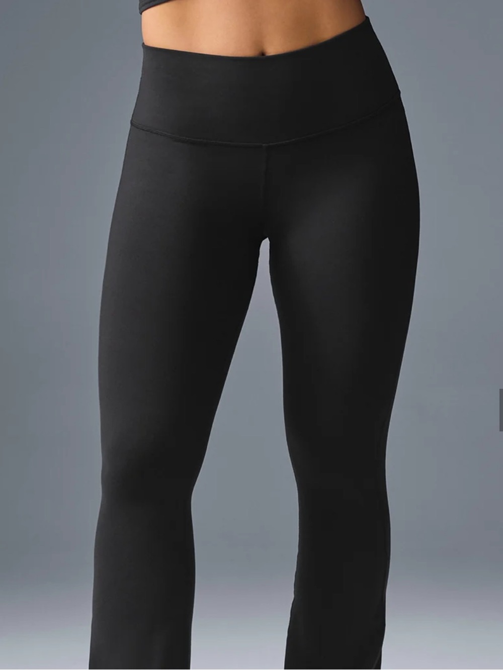 Alo Women's Black High-Rise Flare Leg Yoga Pants Large